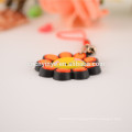 Fashion customized soft pvc sunflower shapes cell phone neck strap